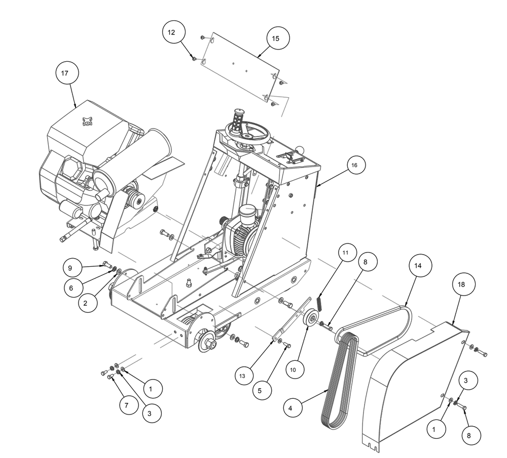 Section 01 Diagram and Parts List for MK-2425KSP 170957 MK Diamond Concrete Saw